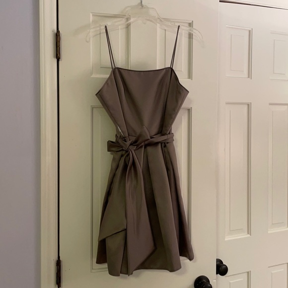 Bronze satin dress
